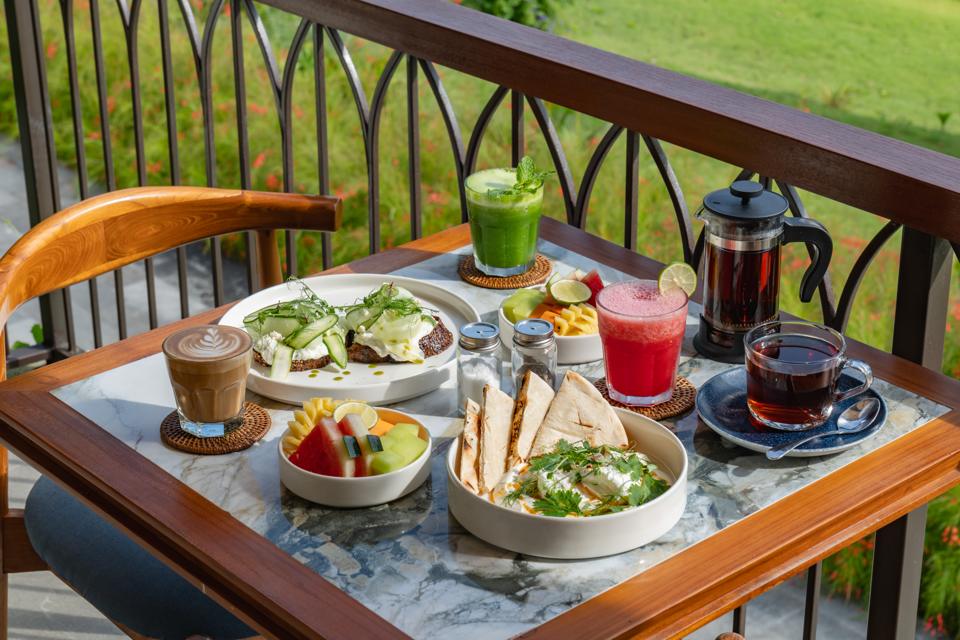 Breakfast on the café terrace