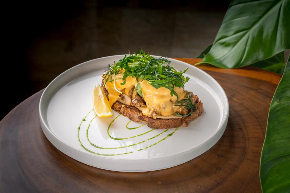 Manna mushroom benedict